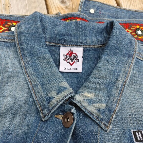 RARE House of Blues Denim Jacket Boho XL - Picture 7 of 8